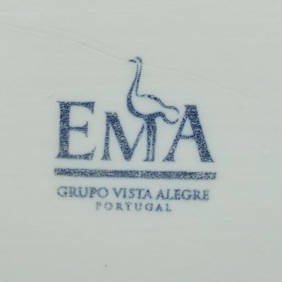 EMA Grupo Vista Alegre Portugal Oval Casserole Serving Dish Blue Floral on White - Picture 5 of 6